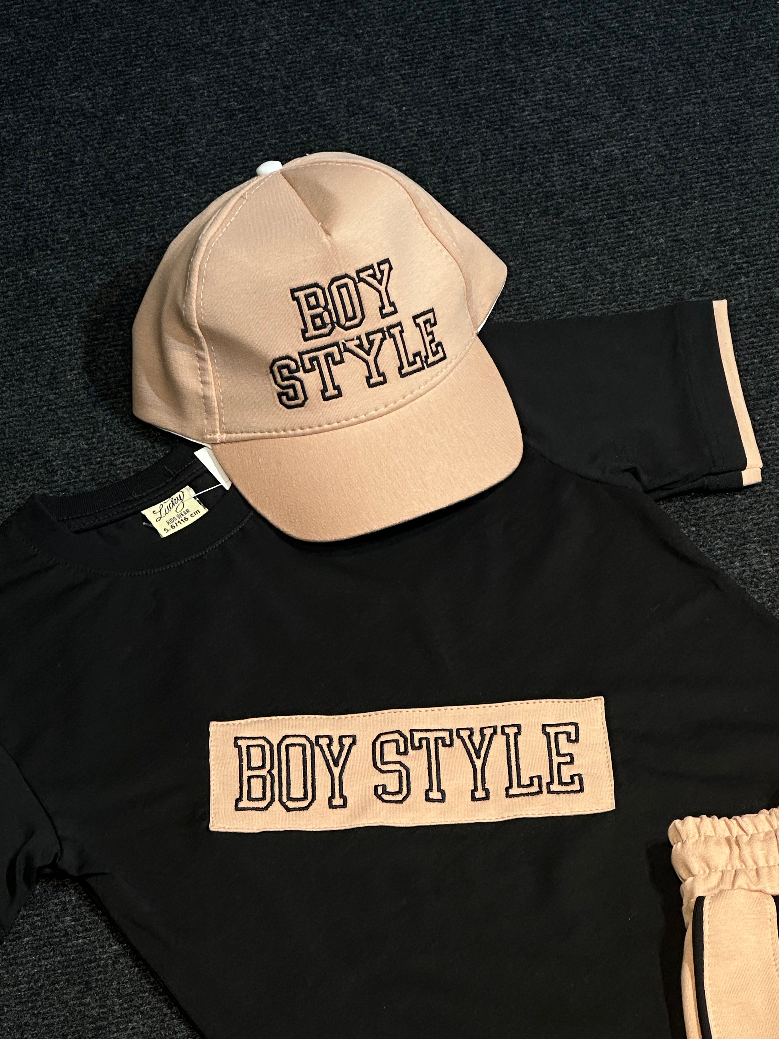 Boy Style Şapkalı Erkek Çocuk Şort Takım