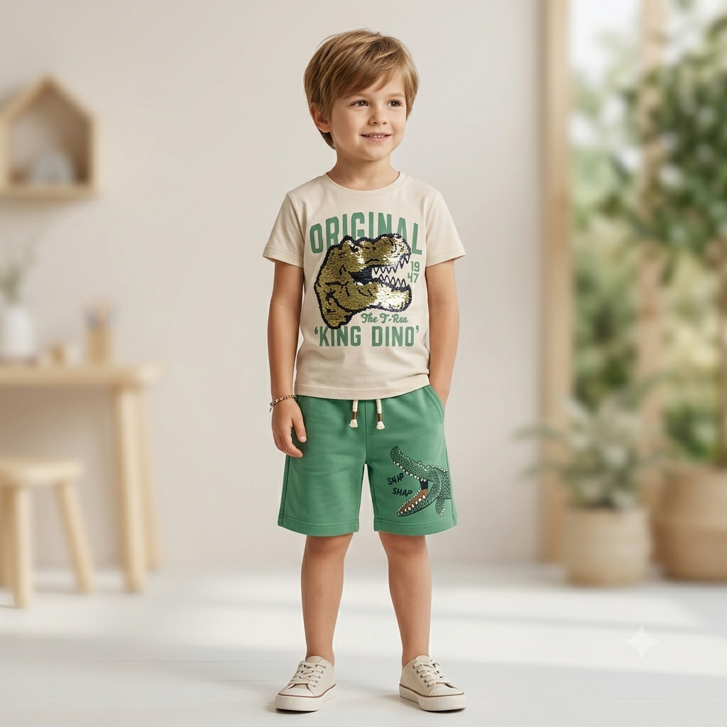 King Dino Temalı Erkek Çocuk Takımı