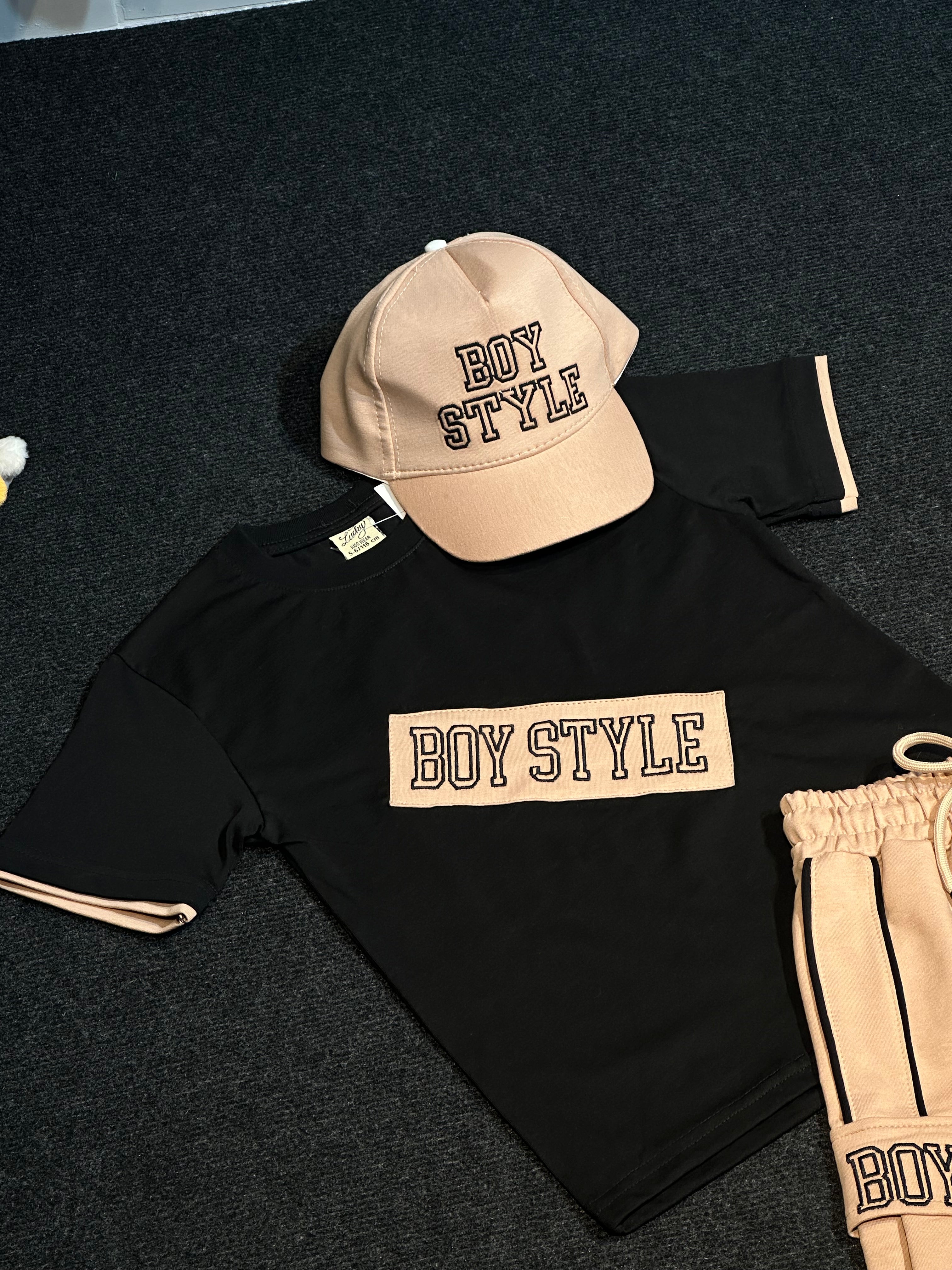 Boy Style Şapkalı Erkek Çocuk Şort Takım